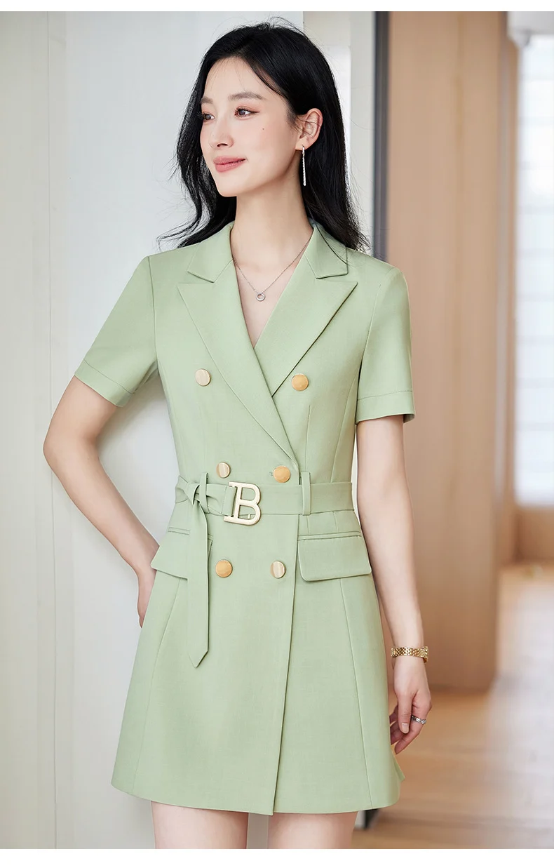 French Hepburn Style Small Black Dress High Sense High Cold Royal Sister Fried Street Small Fragrance Style Pleated Professional Suit dress Summer