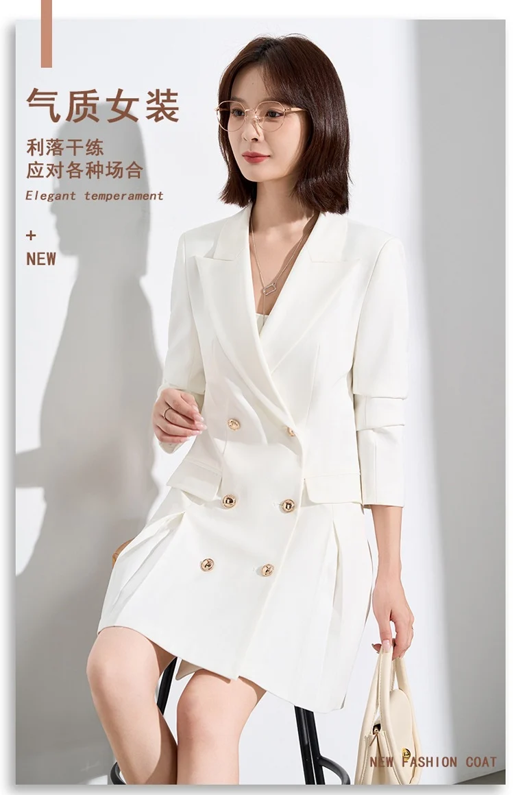 French Hepburn Style Small Black Dress High Sense High Cold Royal Sister Fried Street Small Fragrance Style Pleated Professional Suit dress Summer