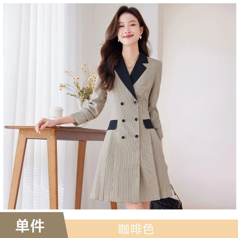 French Hepburn Style Small Black Dress High Sense High Cold Royal Sister Fried Street Small Fragrance Style Pleated Professional Suit dress Summer