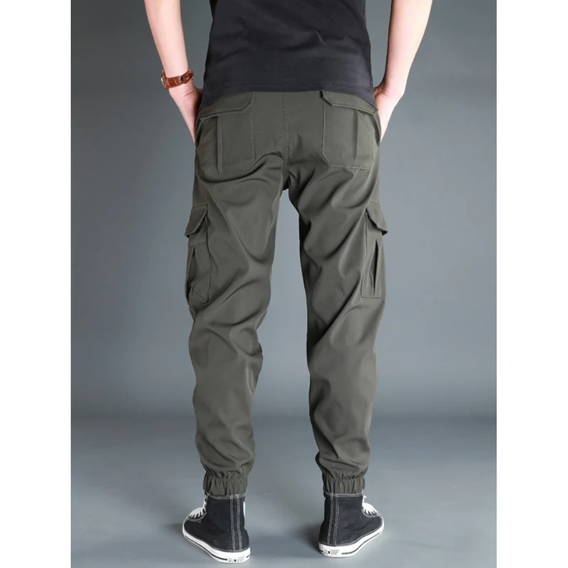 Ice Silk Crock Pants Men's Leg-tipped Summer Thin Casual Pants Loose plus size Quick-drying Pants Fashion Brand Sports Pants