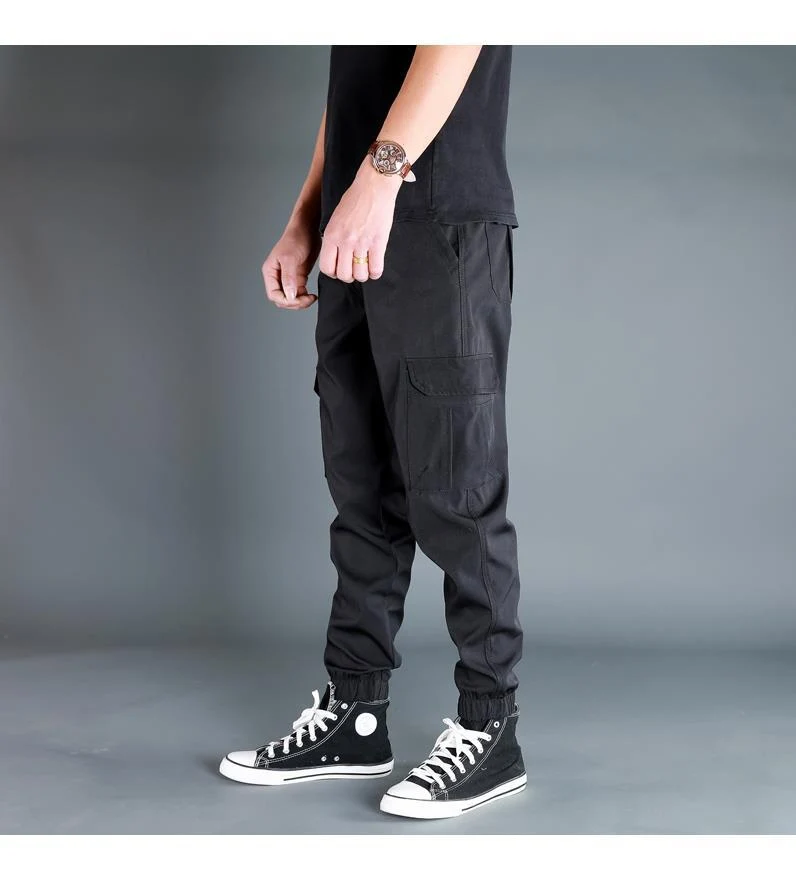 Ice Silk Crock Pants Men's Leg-tipped Summer Thin Casual Pants Loose plus size Quick-drying Pants Fashion Brand Sports Pants