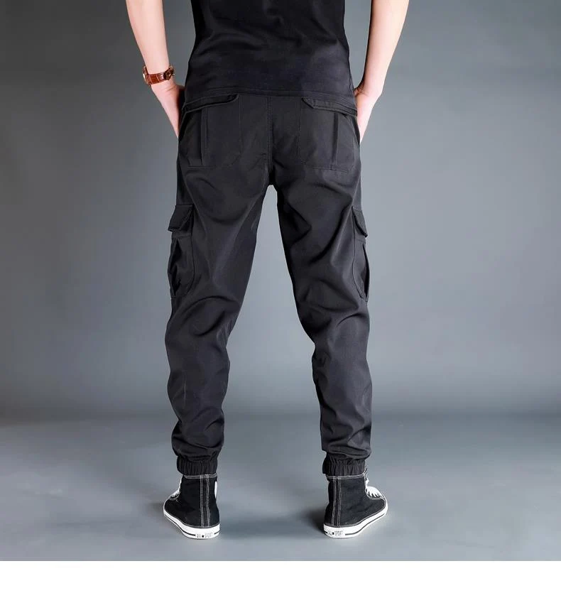 Ice Silk Crock Pants Men's Leg-tipped Summer Thin Casual Pants Loose plus size Quick-drying Pants Fashion Brand Sports Pants