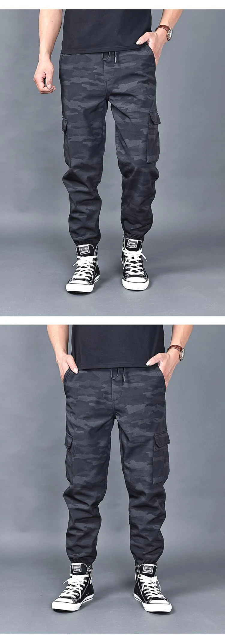 Ice Silk Crock Pants Men's Leg-tipped Summer Thin Casual Pants Loose plus size Quick-drying Pants Fashion Brand Sports Pants