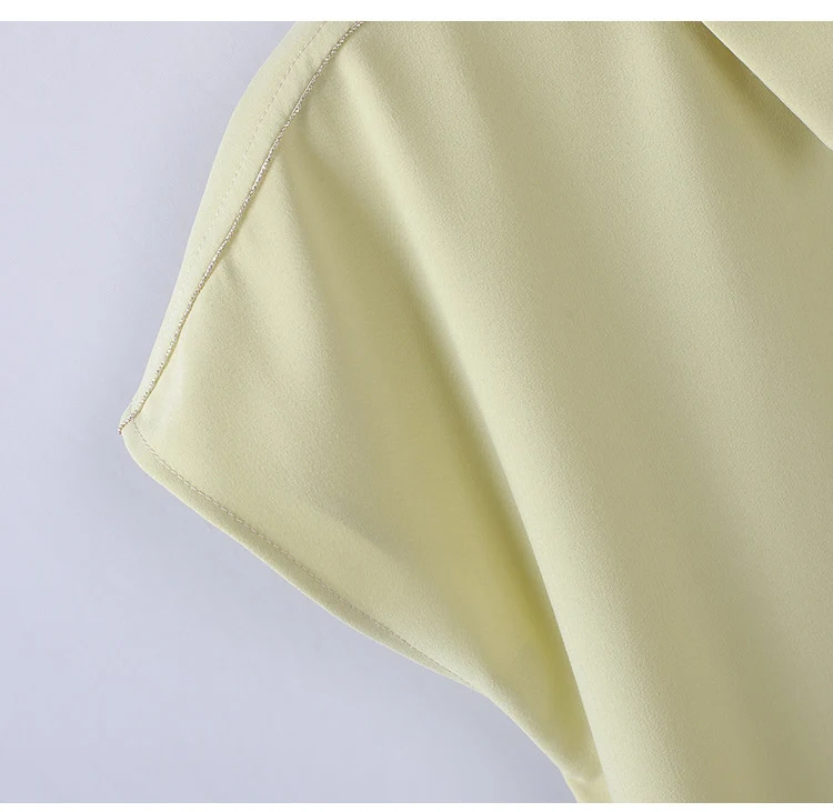 [Elegant Long Skirt] V-neck Short-sleeved dress High-end Work Clothes Mid-length Skirt Spring and Summer Business Wear Uniform