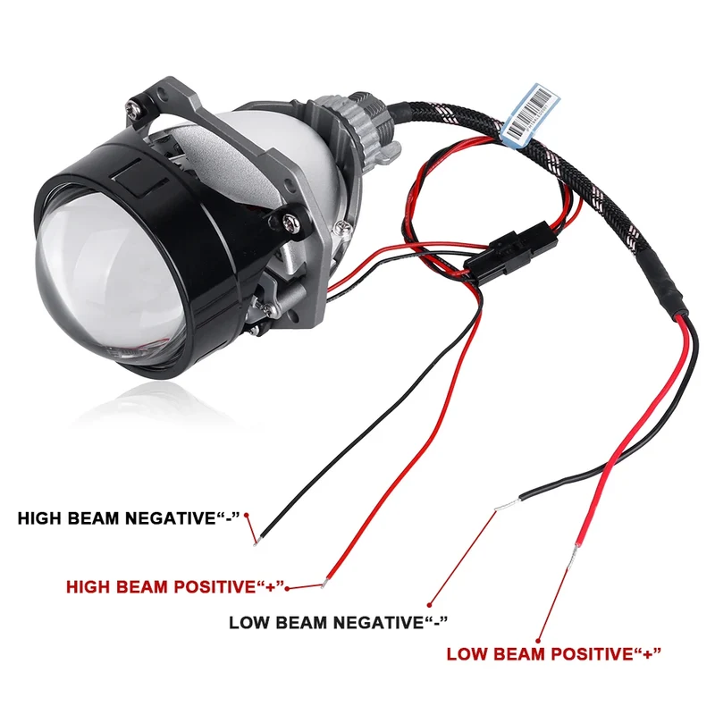 2.5 Inch Bi Led Projector Lens Led Light H4 H7 9005 9006 Car Headlight Bulb High Low Beam 6000K Diode 100W 40000LM Turbo Tuning