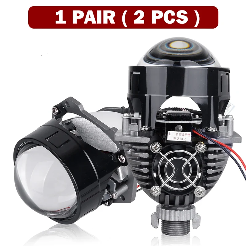 2.5 Inch Bi Led Projector Lens Led Light H4 H7 9005 9006 Car Headlight Bulb High Low Beam 6000K Diode 100W 40000LM Turbo Tuning