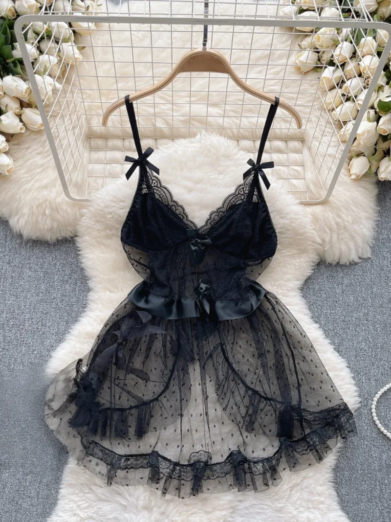 Woman Plus Size Sexy V-Neck Strap Dress Lace Trim Slim Short Dress Women Fashion Comfortable Dress Party Hotsweet