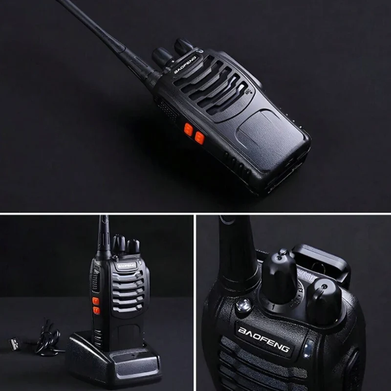 2pcs Baofeng BF-88E portable wireless Handheld walkie16CH UHF 446.00625-446.19375MHz 12.5KHz Channel Separation with USB Charger