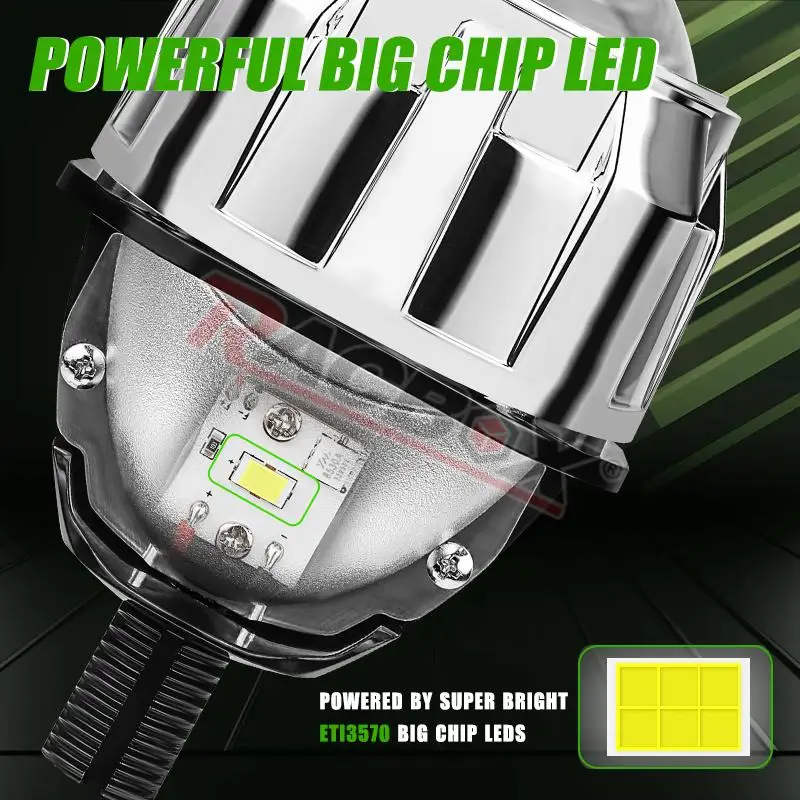 H4 H7 Bi LED Projector Lens 2.5 Inch LED Lights for H4 H7 9005 HB3 9006 HB4 Car Headlight Bulb Hi/Low Beam Retrofit Car Styling