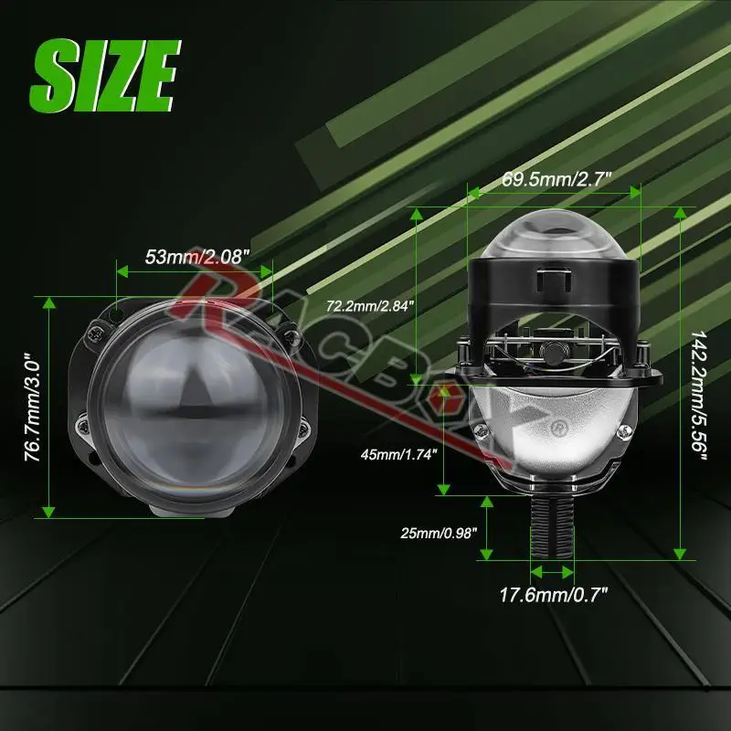 H4 H7 Bi LED Projector Lens 2.5 Inch LED Lights for H4 H7 9005 HB3 9006 HB4 Car Headlight Bulb Hi/Low Beam Retrofit Car Styling