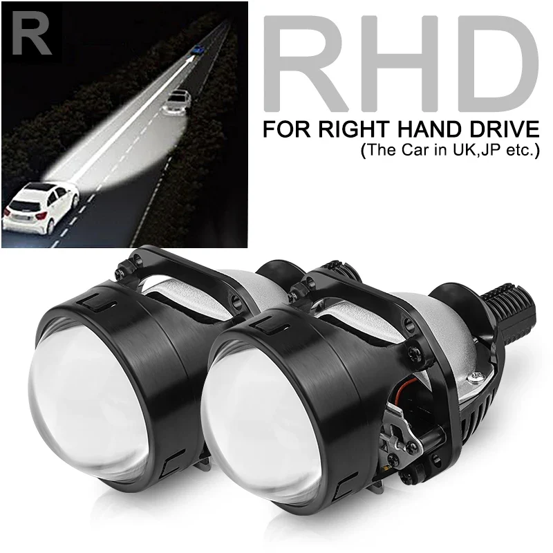 H4 H7 Bi LED Projector Lens 2.5 Inch LED Lights for H4 H7 9005 HB3 9006 HB4 Car Headlight Bulb Hi/Low Beam Retrofit Car Styling