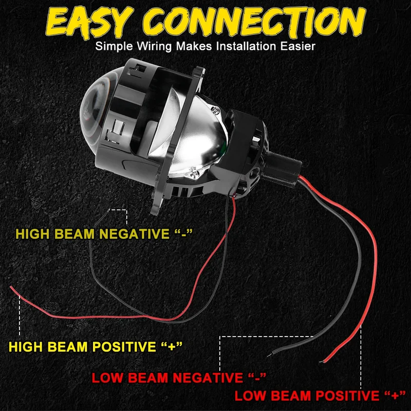 2pcs 3.0 Inch Bi Led Projector Lens Halo Light H4 H7 H1 9005 9006 Car Headlights Bulb Angel Eyes High Low Beam LED LHD RHD 6000K