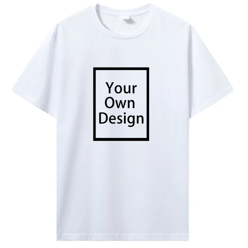 Custom Cotton Customized Print Short Sleeve T Shirt Summer Tops Tees DIY Your Like Photo Or Logo Cotton T-shirt Men Clothing