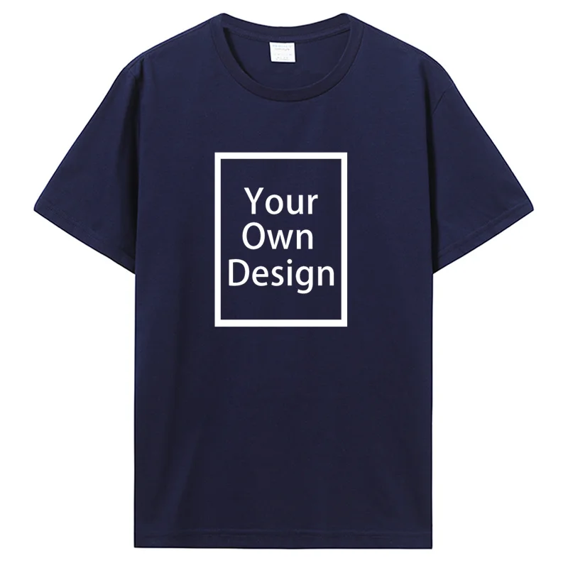Custom Cotton Customized Print Short Sleeve T Shirt Summer Tops Tees DIY Your Like Photo Or Logo Cotton T-shirt Men Clothing