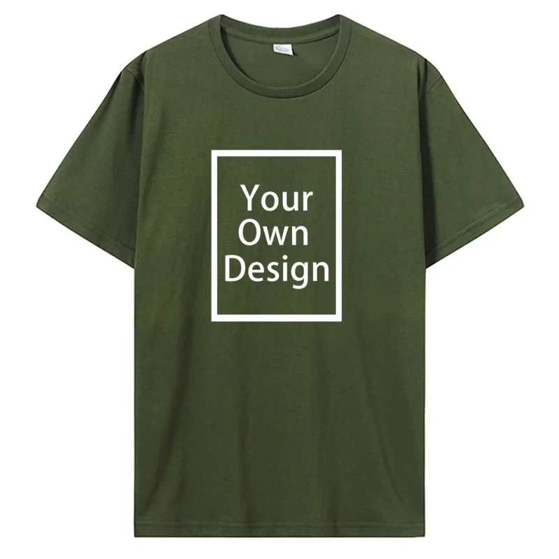 Custom Cotton Customized Print Short Sleeve T Shirt Summer Tops Tees DIY Your Like Photo Or Logo Cotton T-shirt Men Clothing