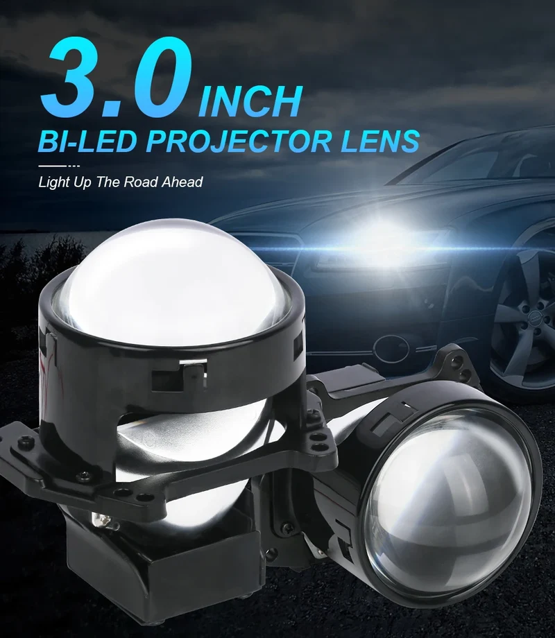 2PCS 3 Inch Bi LED Projector Headlights Lenses for Hella LED Lights Projector 3000W 32000000LM Diode Headlamp Car Accessories