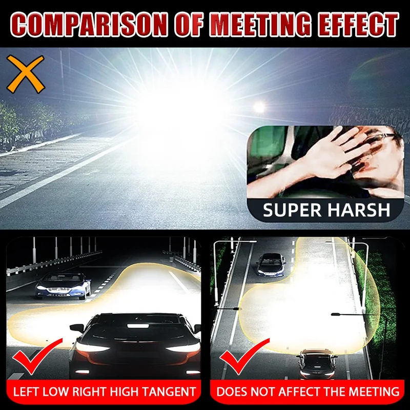 3.0 Inch Bi LED Projector Hella Lenses H4 H7 9005 9006 Car Headlight Bulbs Retrofit Kits Angel Eyes Halo Lights WHITE DRL 120W