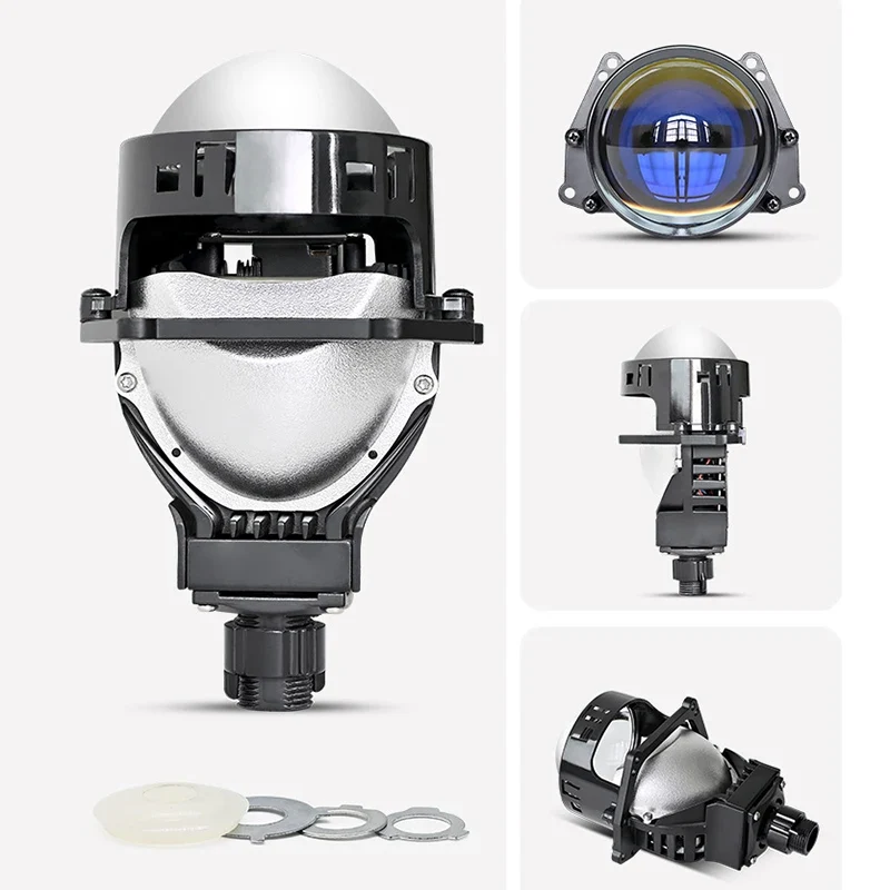 2PCS 3 Inch Bi LED Projector Lenses For Headlight Hella 120W 60000LM Auto Lamp Car Lights Retrofit Kits Hyperboloid Lens