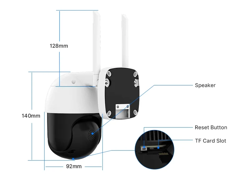 Hiseeu 4K 8MP Dual Lens PTZ Wifi IP Camera 8X Zoom Outdoor HD Full Color Night Vision Human Detection Video Surveillance Cameras