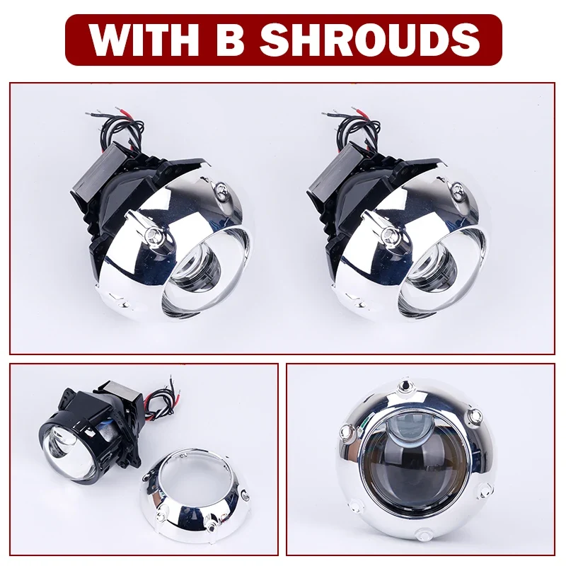 Riderspark 3 Inch Bi LED Projector Headlights Lenses Hella Laser LED Lights 160W 60000LM Headlamp Car Accessories RHD LHD Spot