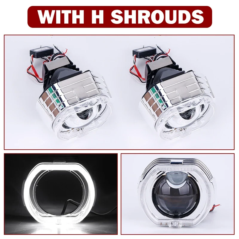 Riderspark 3 Inch Bi LED Projector Headlights Lenses Hella Laser LED Lights 160W 60000LM Headlamp Car Accessories RHD LHD Spot