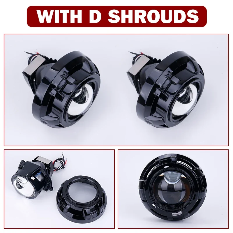 Riderspark 3 Inch Bi LED Projector Headlights Lenses Hella Laser LED Lights 160W 60000LM Headlamp Car Accessories RHD LHD Spot