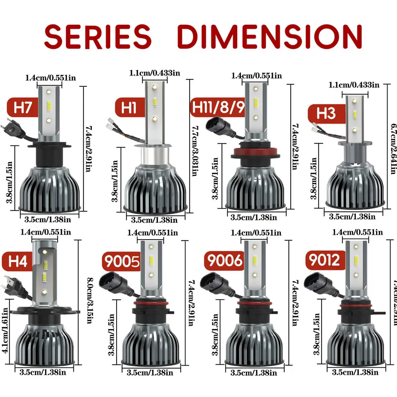 Heyword 22000lm 160W 1860 CSP chip 3000k/4300k/6000k/8000k Car LED Headlight h4 h7 h1 LED headlights 9005 H7 h9 h11 led light