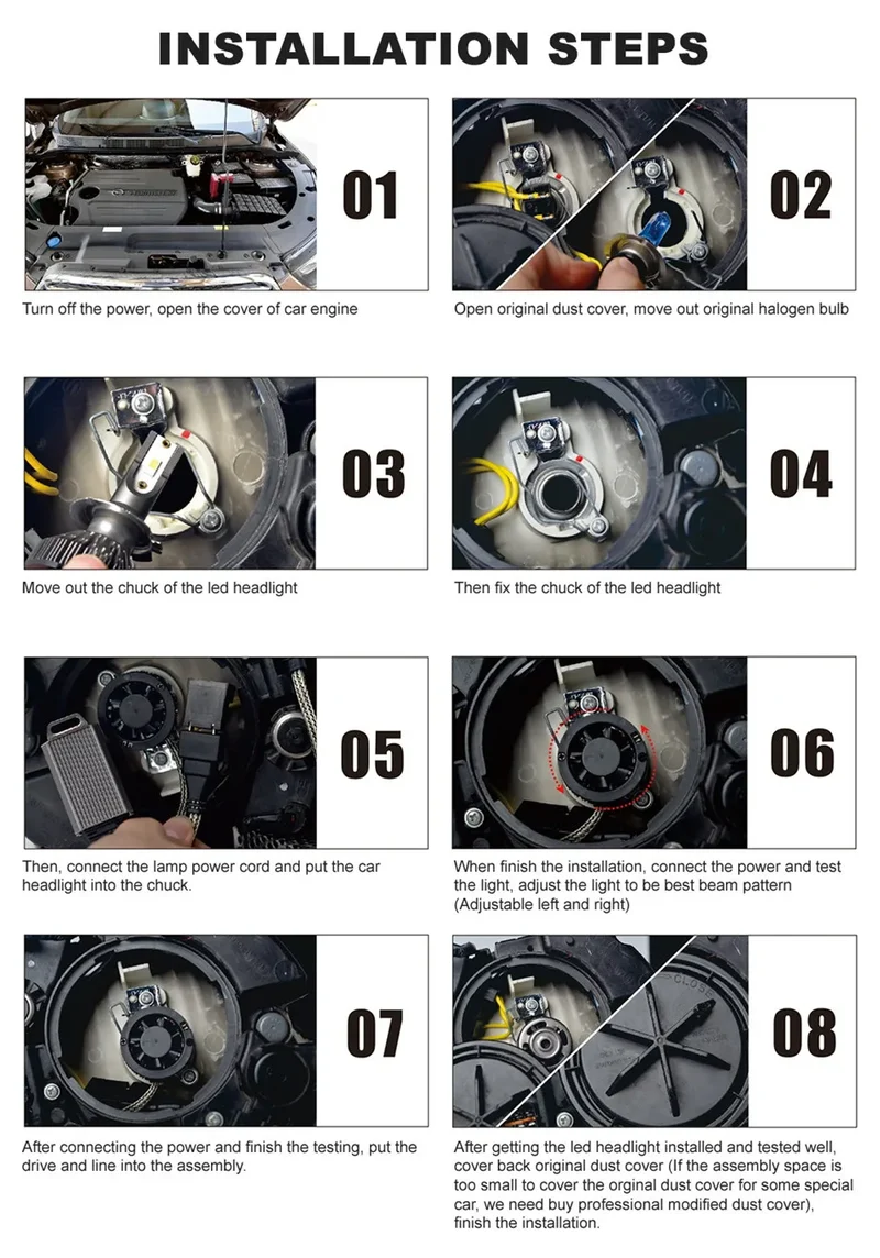Heyword 22000lm 160W 1860 CSP chip 3000k/4300k/6000k/8000k Car LED Headlight h4 h7 h1 LED headlights 9005 H7 h9 h11 led light