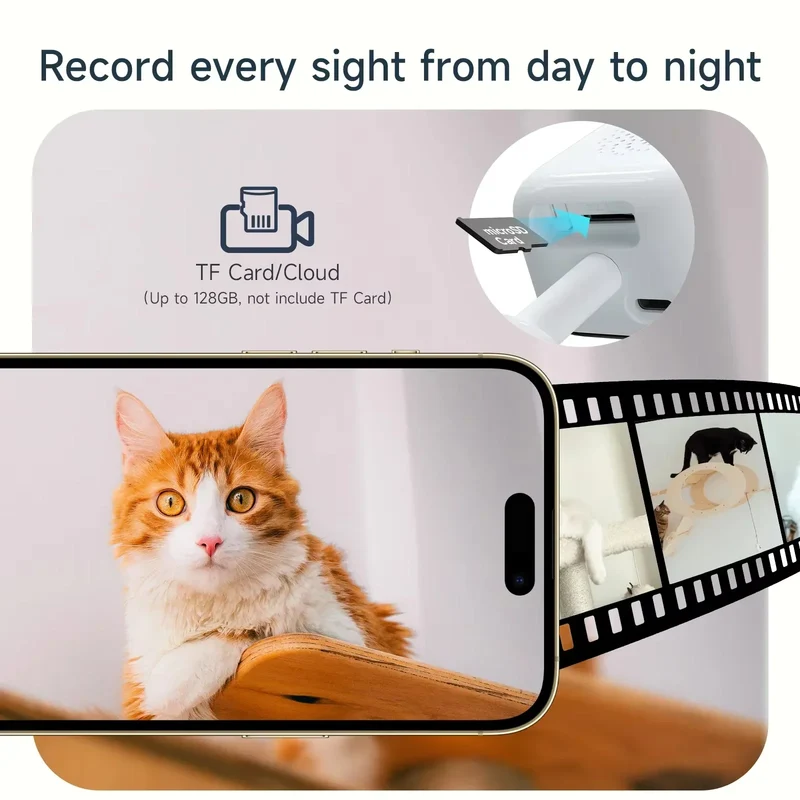 Window Camera Replaces Outdoor Cameras 2.4/5GHz WiFi Camera 3MP Resolution Full-Color Night Vision Through Window Mini Camera