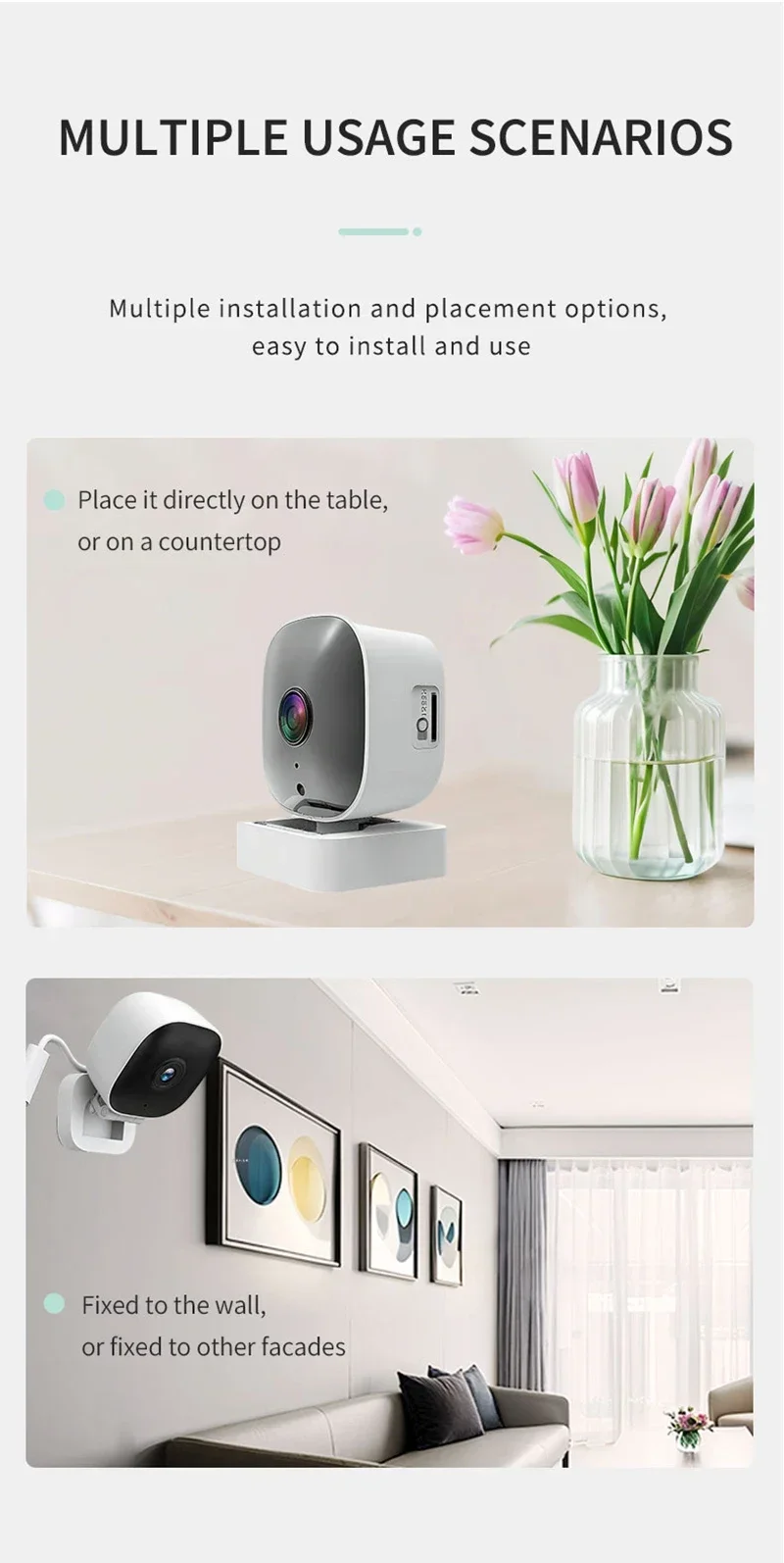 Window Camera Replaces Outdoor Cameras 2.4/5GHz WiFi Camera 3MP Resolution Full-Color Night Vision Through Window Mini Camera