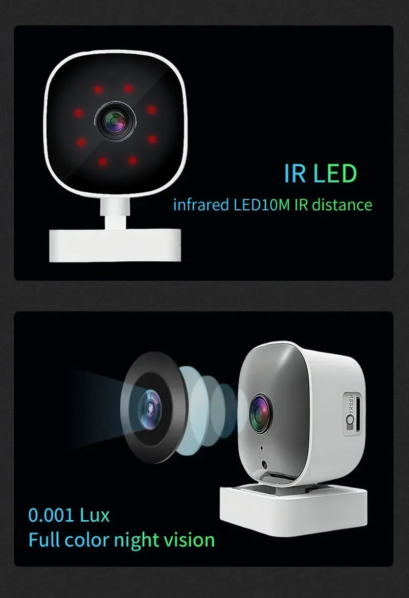 Window Camera Replaces Outdoor Cameras 2.4/5GHz WiFi Camera 3MP Resolution Full-Color Night Vision Through Window Mini Camera
