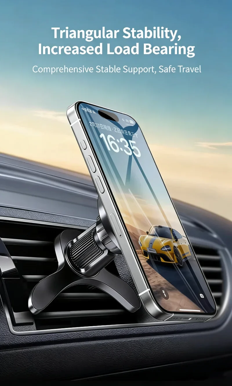 MagSafe Car Mount, 17 N52 Magnets Air Vent Phone Holder, 360° Rotatable, Fit iPhone 16-12 Series & All Phones, with MagneticRing