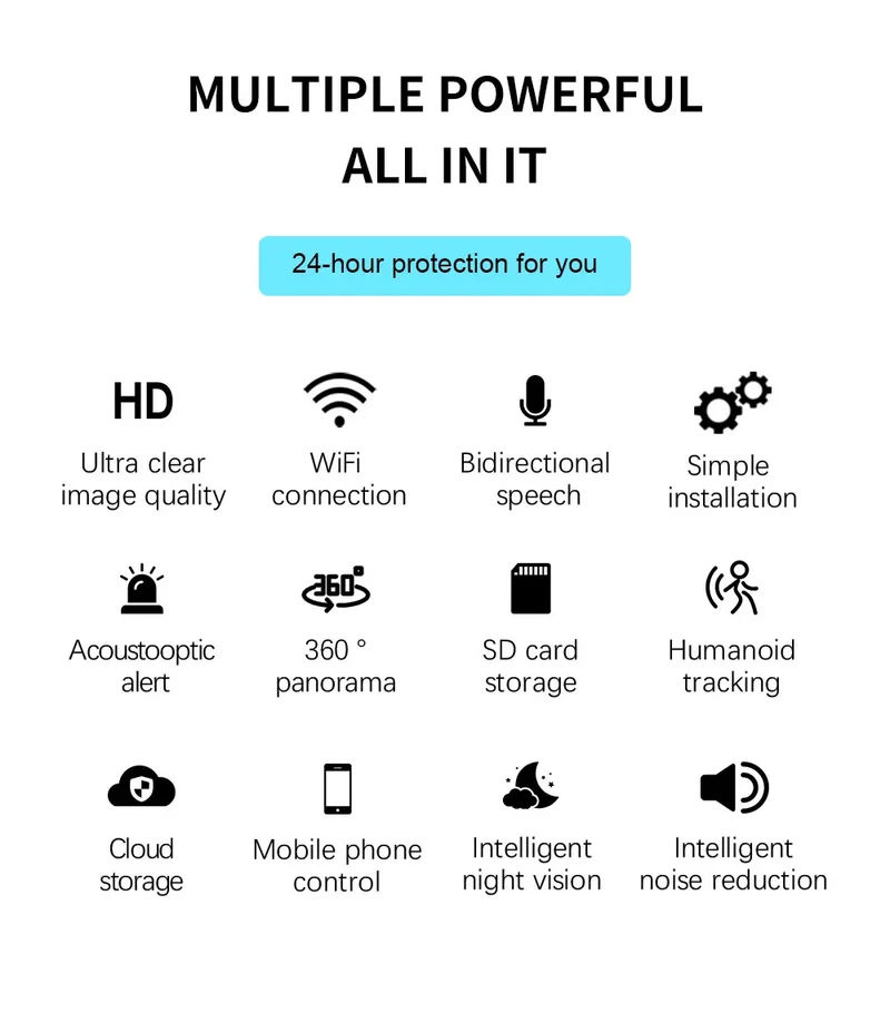 Neye 4K/8MP Wireless WiFi Camera 1080P Dual Lens Dual Screen Outdoor Home Head IP Camera CCTV Dual Lens Security Camera