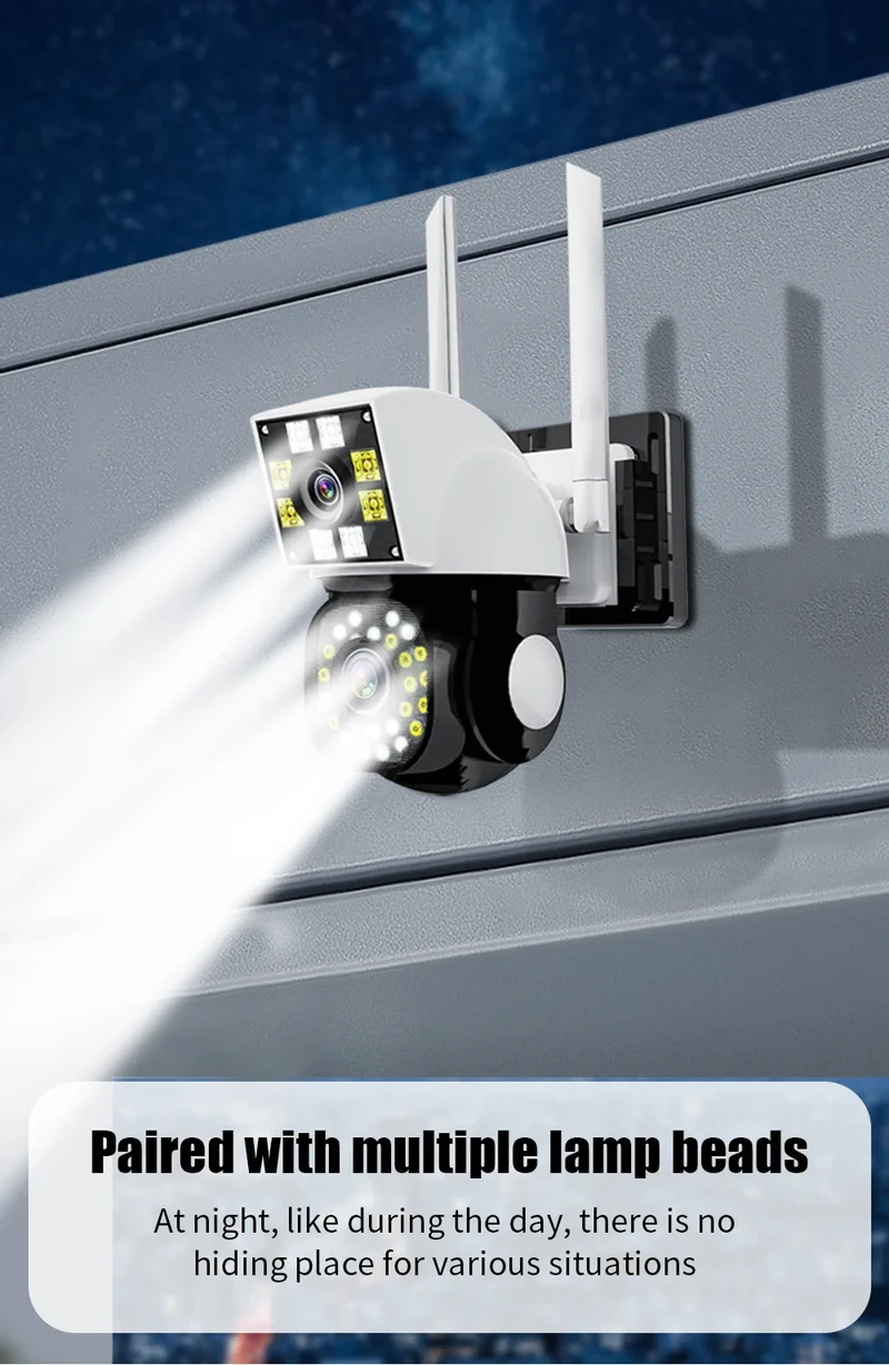 Neye 4K/8MP Wireless WiFi Camera 1080P Dual Lens Dual Screen Outdoor Home Head IP Camera CCTV Dual Lens Security Camera
