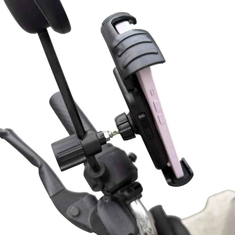 Bicycle Phone Clip Rearview Mirror Motorcycle Holder Rotating Knob Locking Mechanism Stability Enhancement Riding NavigationTool