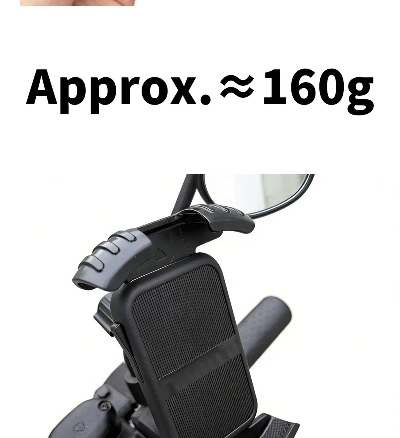 Bicycle Phone Clip Rearview Mirror Motorcycle Holder Rotating Knob Locking Mechanism Stability Enhancement Riding NavigationTool