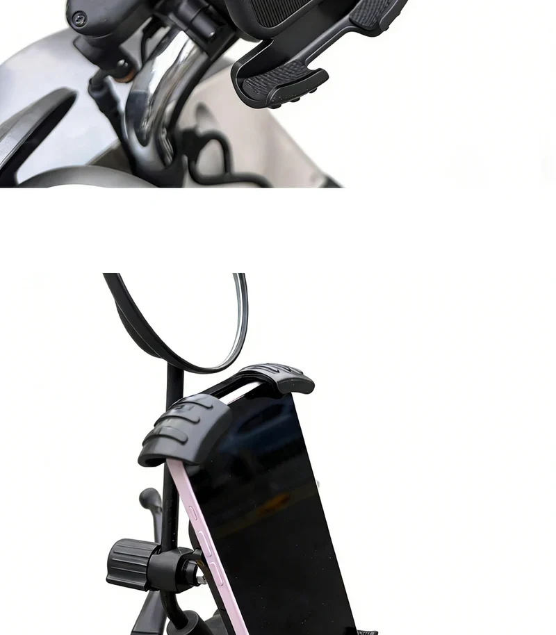 Bicycle Phone Clip Rearview Mirror Motorcycle Holder Rotating Knob Locking Mechanism Stability Enhancement Riding NavigationTool