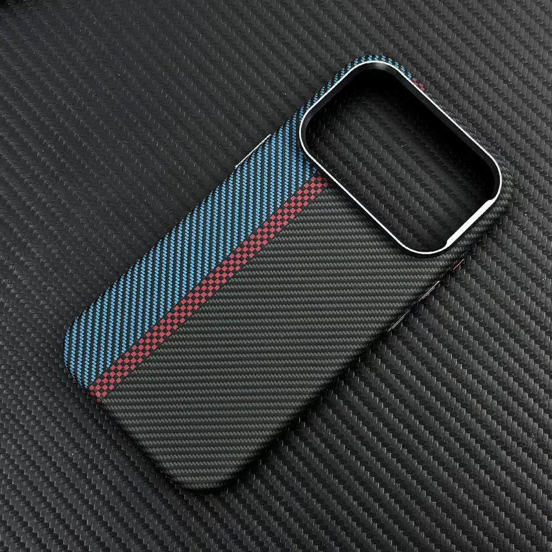 Carbon Fiber Texture Magnetic Armor Case For iphone 17 17Pro Max 16 Pro 15 14 13 Ultrathin Alloy Lens Wireless Charge Hard Cover