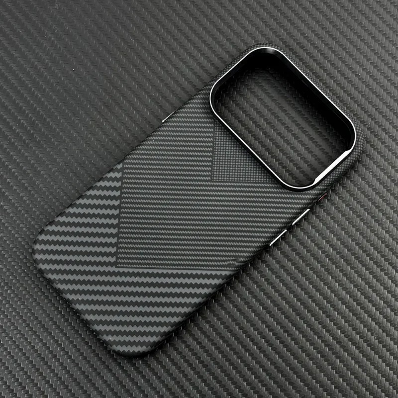 Carbon Fiber Texture Magnetic Armor Case For iphone 17 17Pro Max 16 Pro 15 14 13 Ultrathin Alloy Lens Wireless Charge Hard Cover