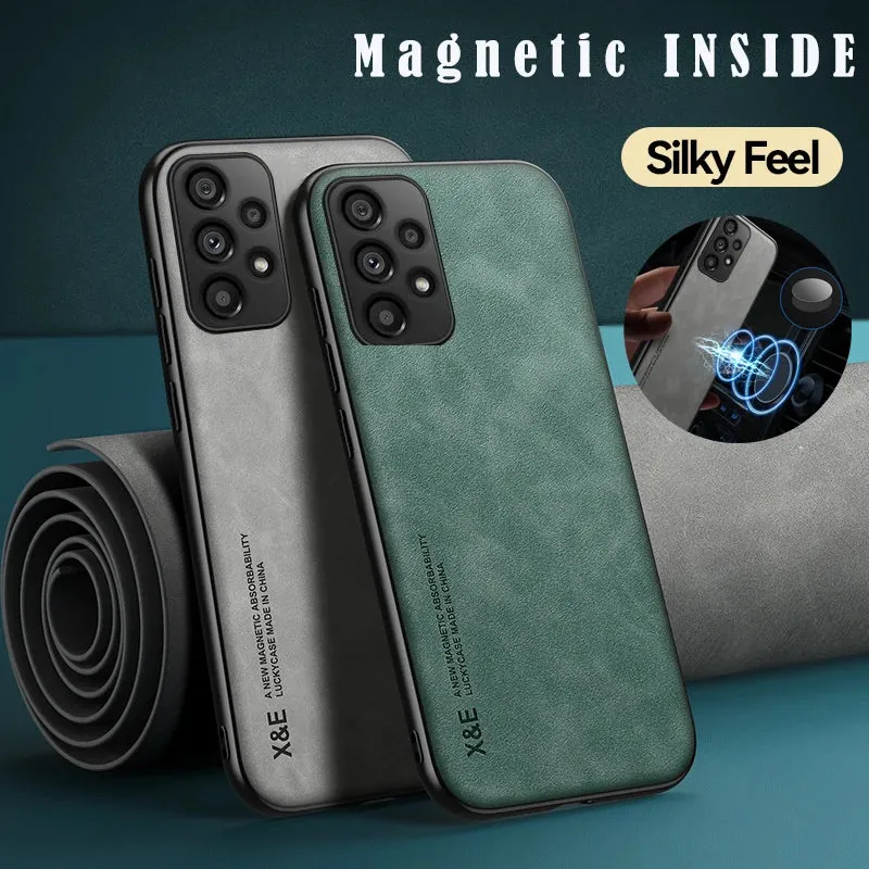 Hidden Iron Plate Magnetic Frosted Leather Phone Case For Xiaomi 17 Pro Max 15T 15 14 14T 13 13T 12 12T 11 11T Pro Back Cover