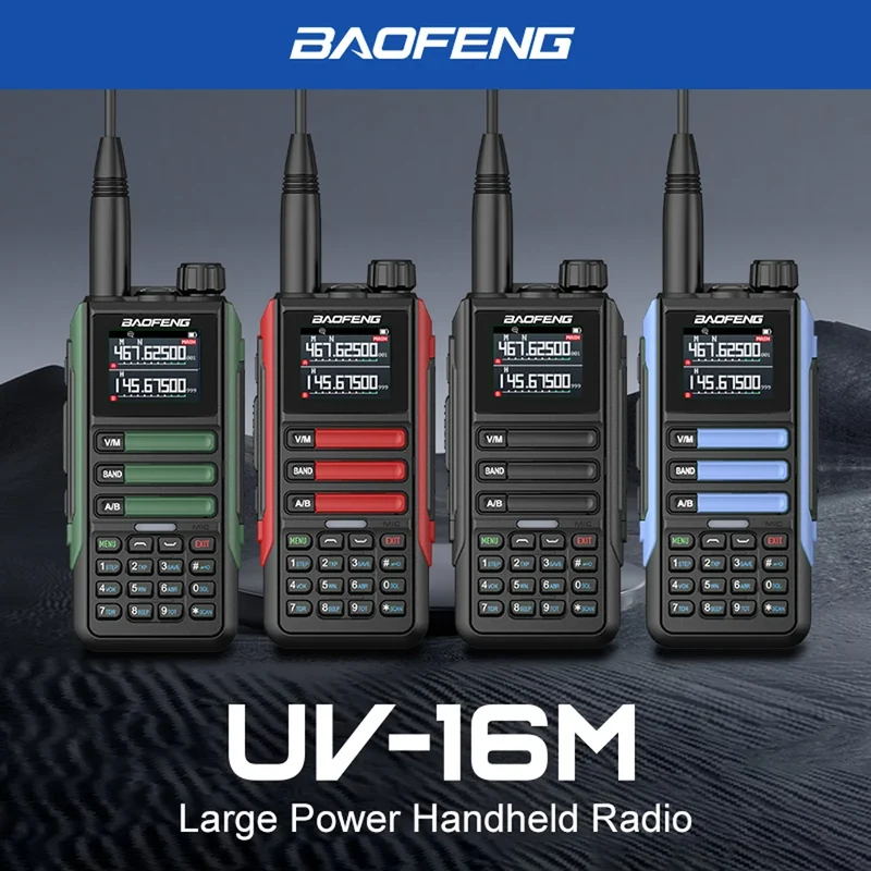 2Pack Baofeng 15W 50KM Waterproof Walkie Talkie 999CH AM FM 2-Way Radio Full Band LCD Screen Frequency Copy Noise Reduce UV16M