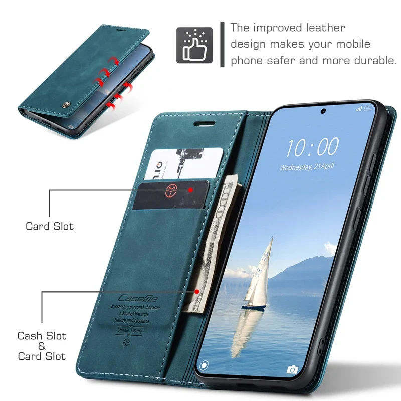 For Xiaomi 15T Pro 15T CaseMe Magnetic Retro Leather Flip Wallet Stand Cover With Card Slot for Xiaomi Mi 15 T Pro