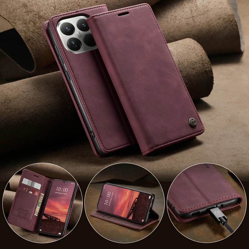 For Xiaomi 15T Pro 15T CaseMe Magnetic Retro Leather Flip Wallet Stand Cover With Card Slot for Xiaomi Mi 15 T Pro