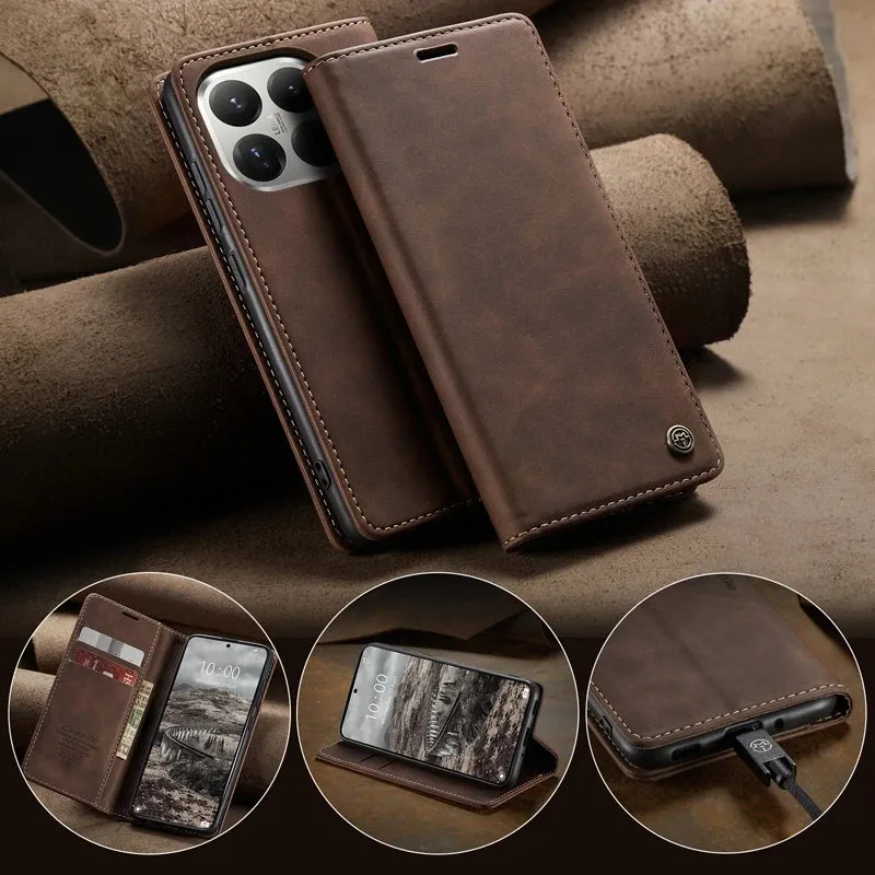 For Xiaomi 15T Pro 15T CaseMe Magnetic Retro Leather Flip Wallet Stand Cover With Card Slot for Xiaomi Mi 15 T Pro