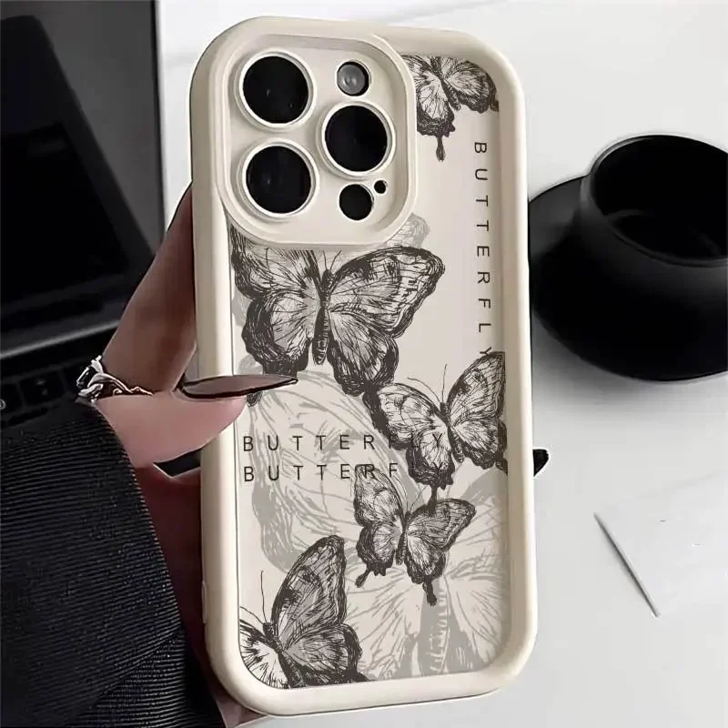 Black Butterfly Case for Motorola Moto Edge 40 Neo 50 Pro 50 Fusion 5G G84 G14 G04 G32 G35 G52 G30 G60S G53 G22 E13 E14 Casing