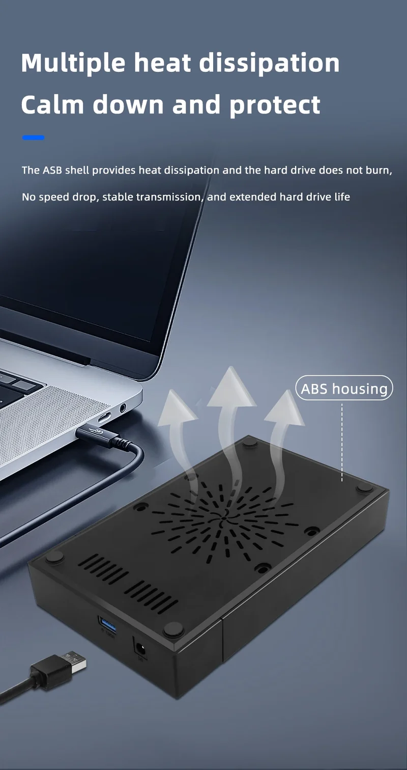 TISHRIC 3.5 Inch USB 3.0 to SATA Port SATA Hard Drive Case SSD Hard Drive Enclosure External Solid State Hard Disk Box HDD Case
