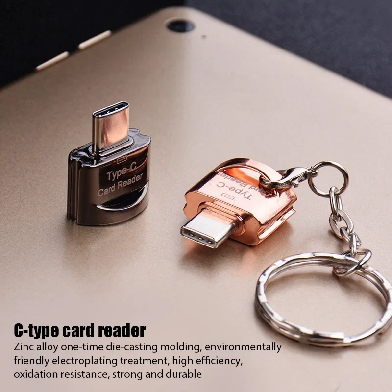 High Speed Micro SD to Type C Card Reader OTG USB Type-C Adapter Phone External Memory TF SD Card Adapter for Laptop Cell Phone