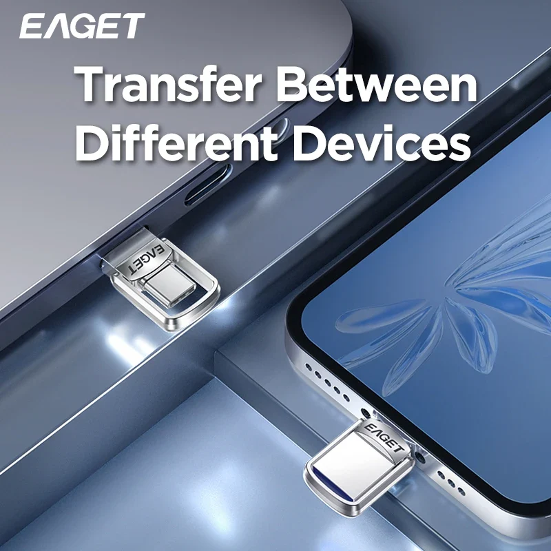 Eaget USB 3.2 Flash Drive 2 in 1 Mini USB and Type C Pen Drive 32GB 64GB 128GB Pendrive Memory Stick Flash Disk for PC Phone