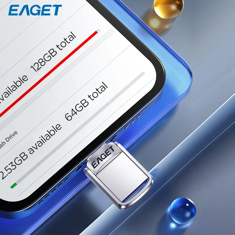 Eaget USB 3.2 Flash Drive 2 in 1 Mini USB and Type C Pen Drive 32GB 64GB 128GB Pendrive Memory Stick Flash Disk for PC Phone