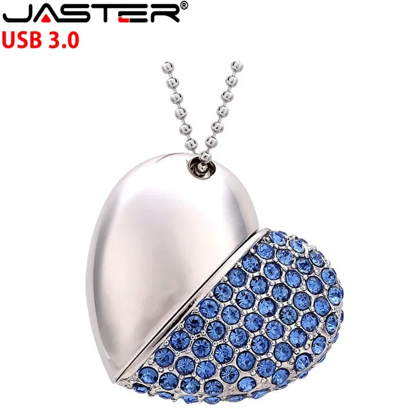 High Speed Metal Necklace USB 3.0 Flash Drive 4G 8G 16GB 32GB 64GB 128GB Heart Pen Drives Gifts Memory Stick 100% Real Capacity
